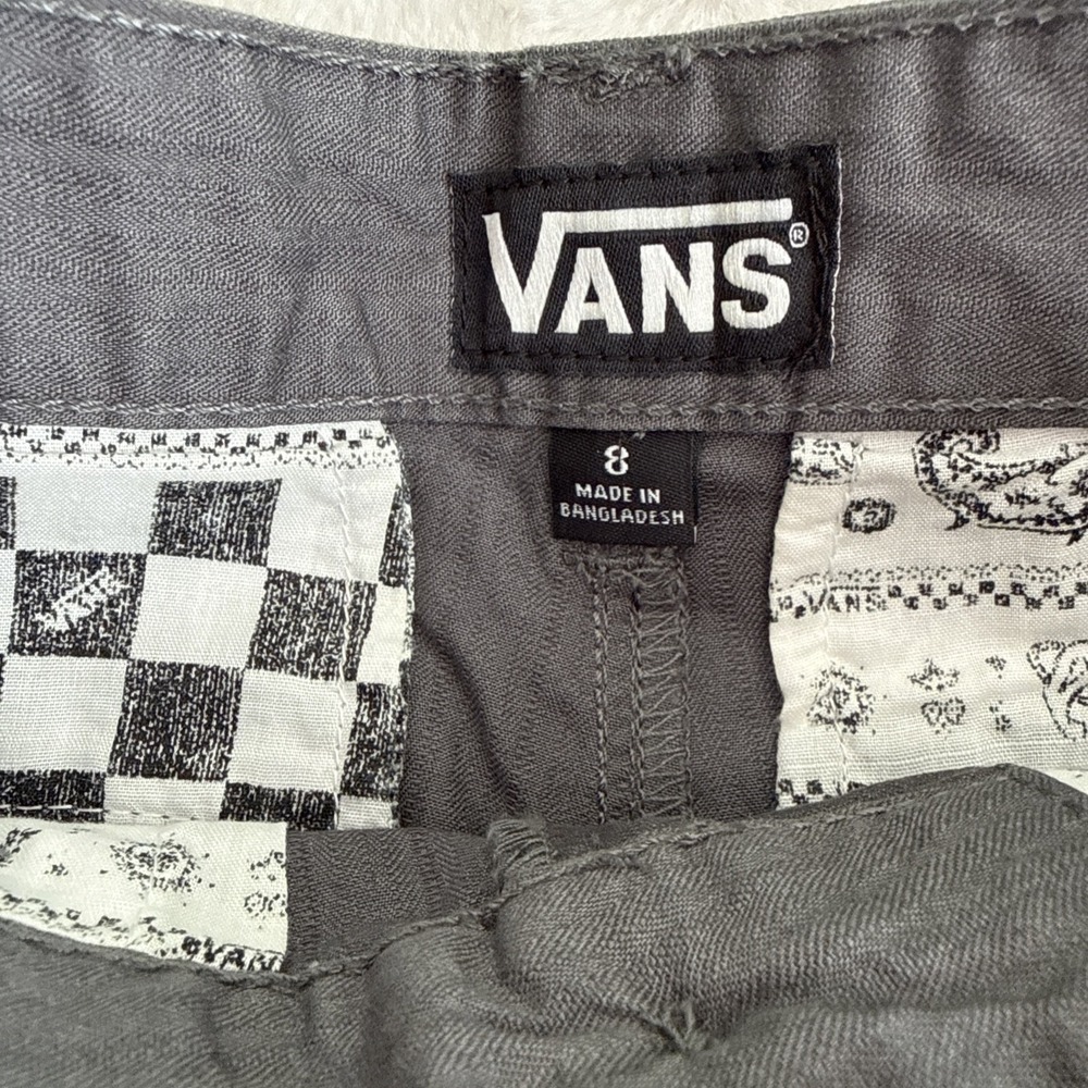 VANS Off The Wall Chino Shorts Boys Gray Authentic Stretch Size 8 Skater Kid - Picture 4 of 9